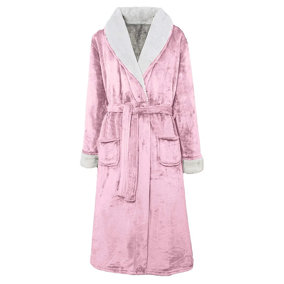 Peignoir De Bain Femme Polaire Corail éPaissie Long, Chemise De Nuit Grande Taille à Manches Longues, Robe De Chambre Capuche avec Poches, Doux Et Confort VêTements De Nuit Femme Automne Hiver