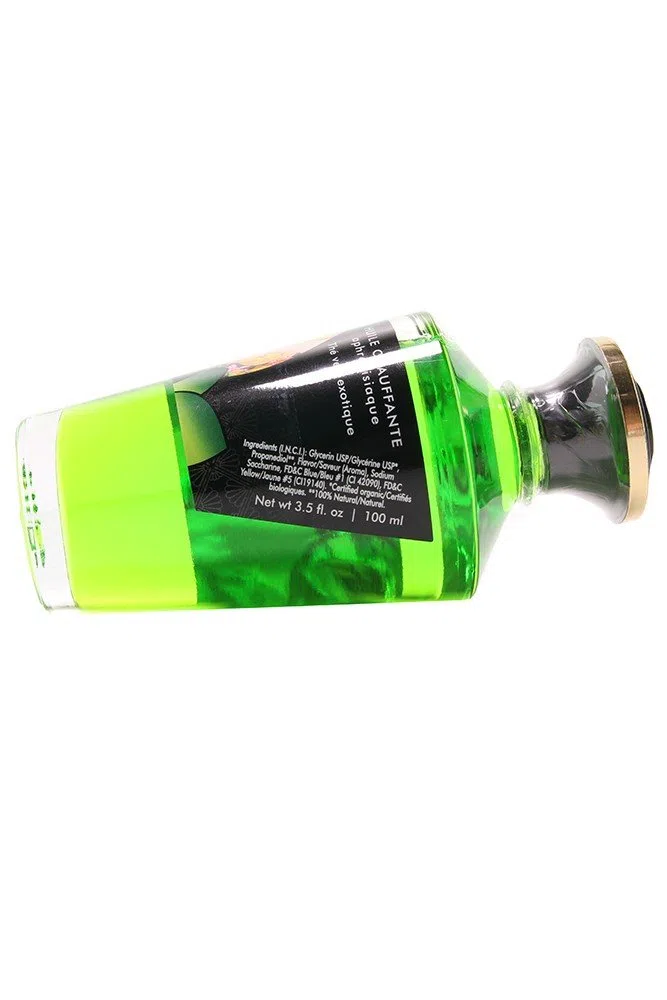 Shunga Huile de Massage Thé Vert Chauffante Comestible Bio, Vert, 100 ml, 1 Unité