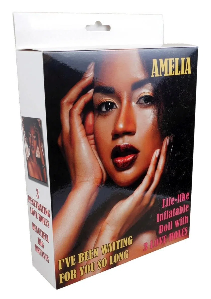 AMÉLIA Poupée gonflable noire de couleur réelle 3 trous