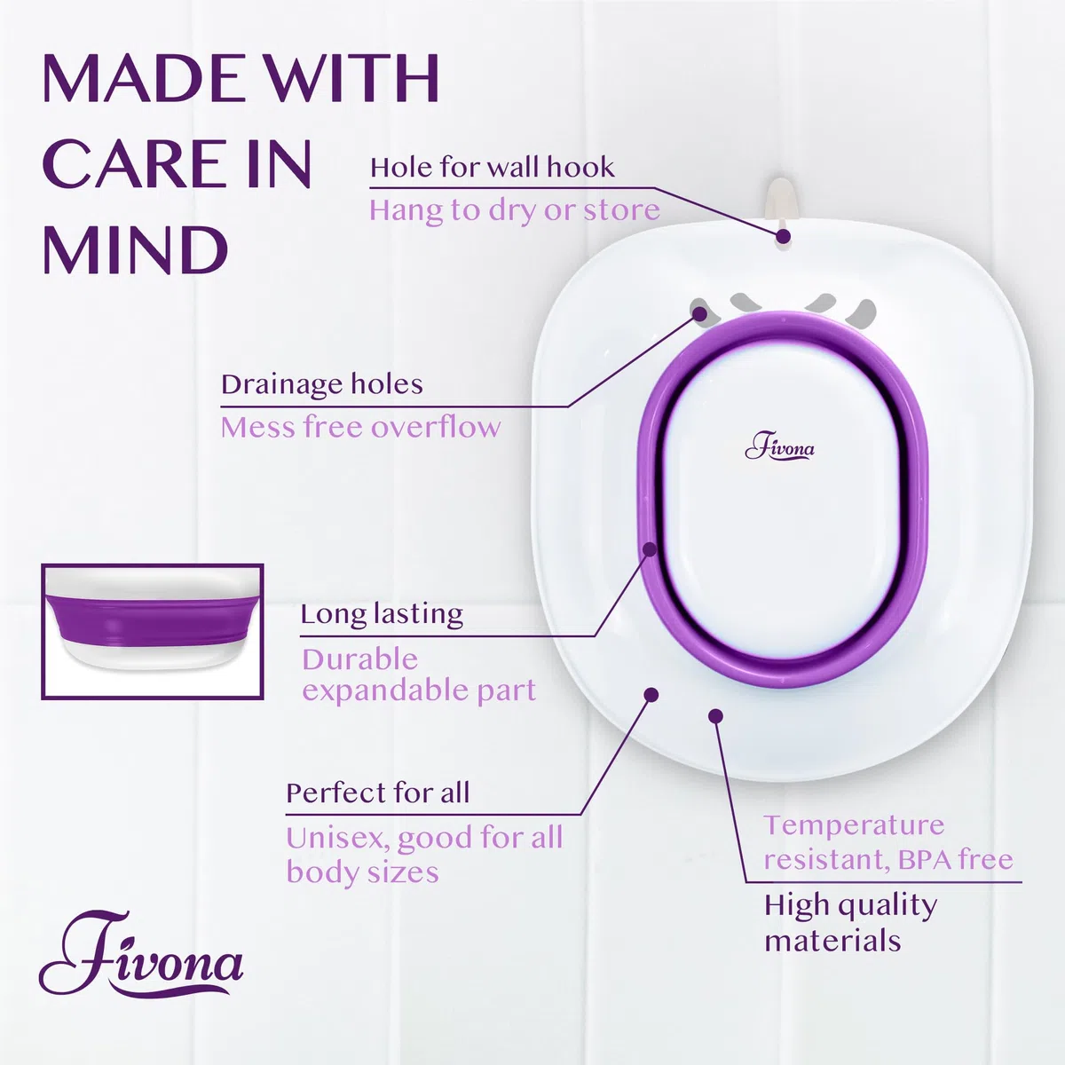 Bain d'assise pour grossesse et hémorroïdes - Siège de trempage pour toilettes - Bac à vapeur vaginale - Pour soins post-partum - Siège Bath and Yoni Steam Seat