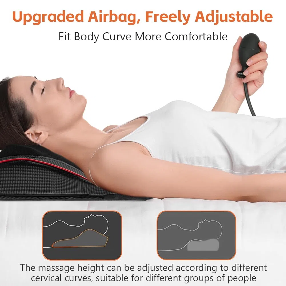 Aolso Masseur de Nuque avec Chaleur, Masseur de Dos Shiatsu avec Chaleur Appareil de Massage Shiatsu 3D Les épaules Les Maux de Dos, Cadeaux pour Femmes et Hommes(Avec télécommande B)