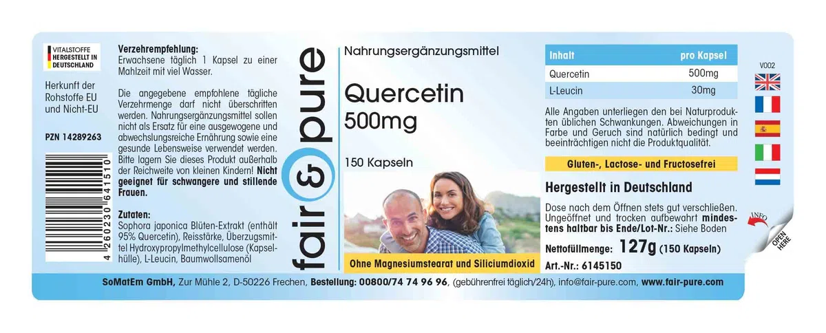 Fair & Pure® - Quercétine 500mg - 150 gélules