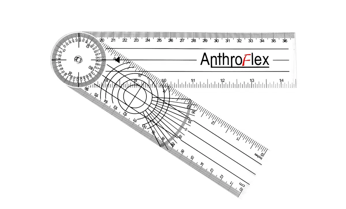 Anthroflex Lot De 6 Goniomètres: 30, 20, 15, 17 Centimètres, Doigt, Spinalavec avec Etui