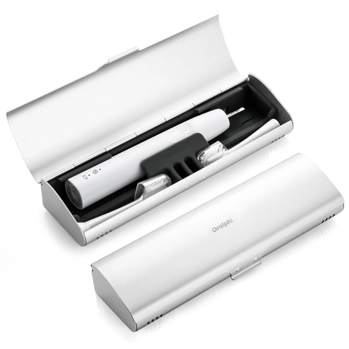 Etui Brosse a dent Electrique pour Oral B/Oral-B Pro/Oral-B IO/Philips Sonicare 4100 5300 et la Plupart des Autres Marques de brosses à Dents,Boite Brosse a dent pour Voyage,Maison,Argenté