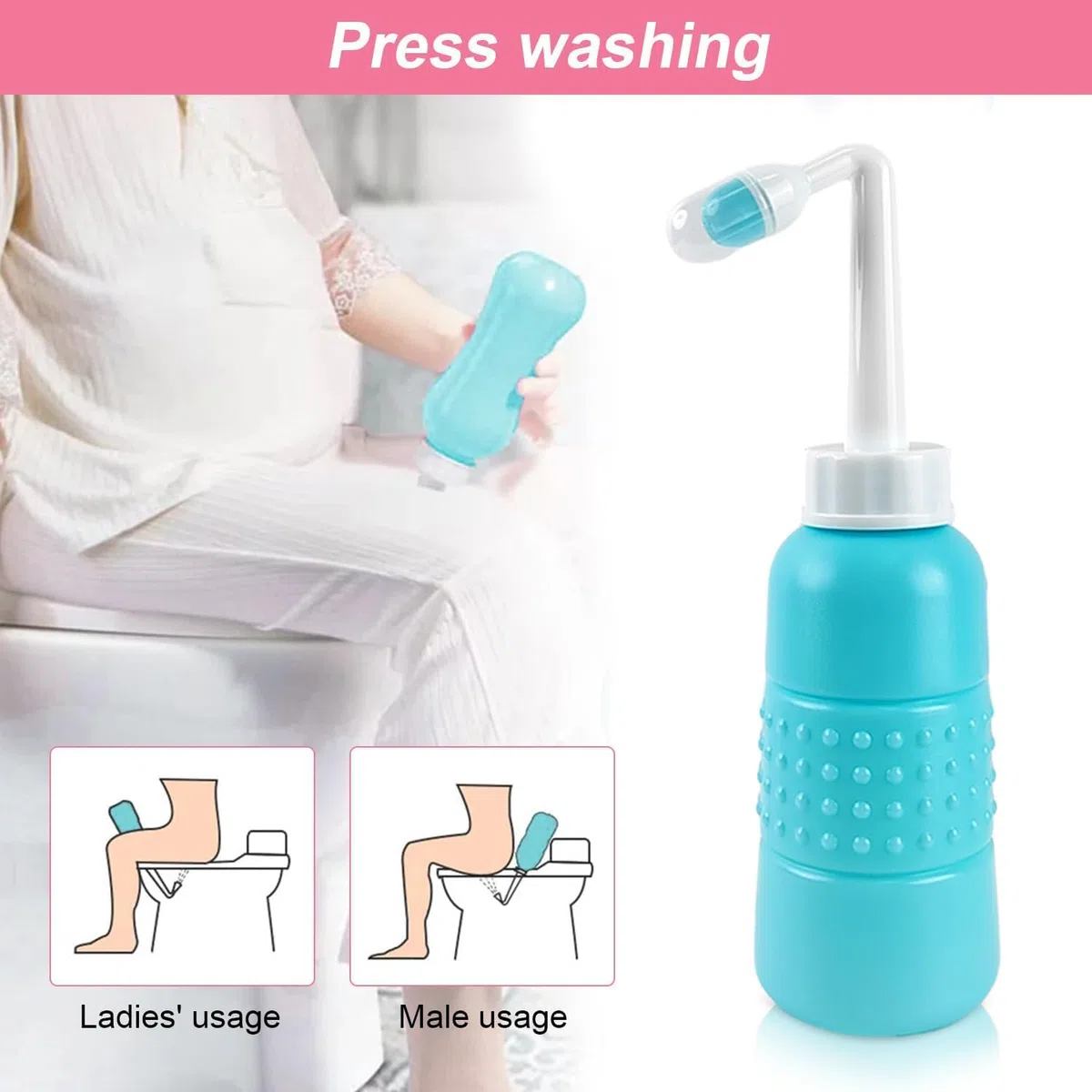 Kit D'aide à la Toilette, Lave Fesses WC, Avec Chasse D'eau, Aide à la Toilette pour Essuyer Les Fesses, Silice Essuie Fesse Aide Aux Toilettes Pince, Pince pour Ramasser Sans se Baisser