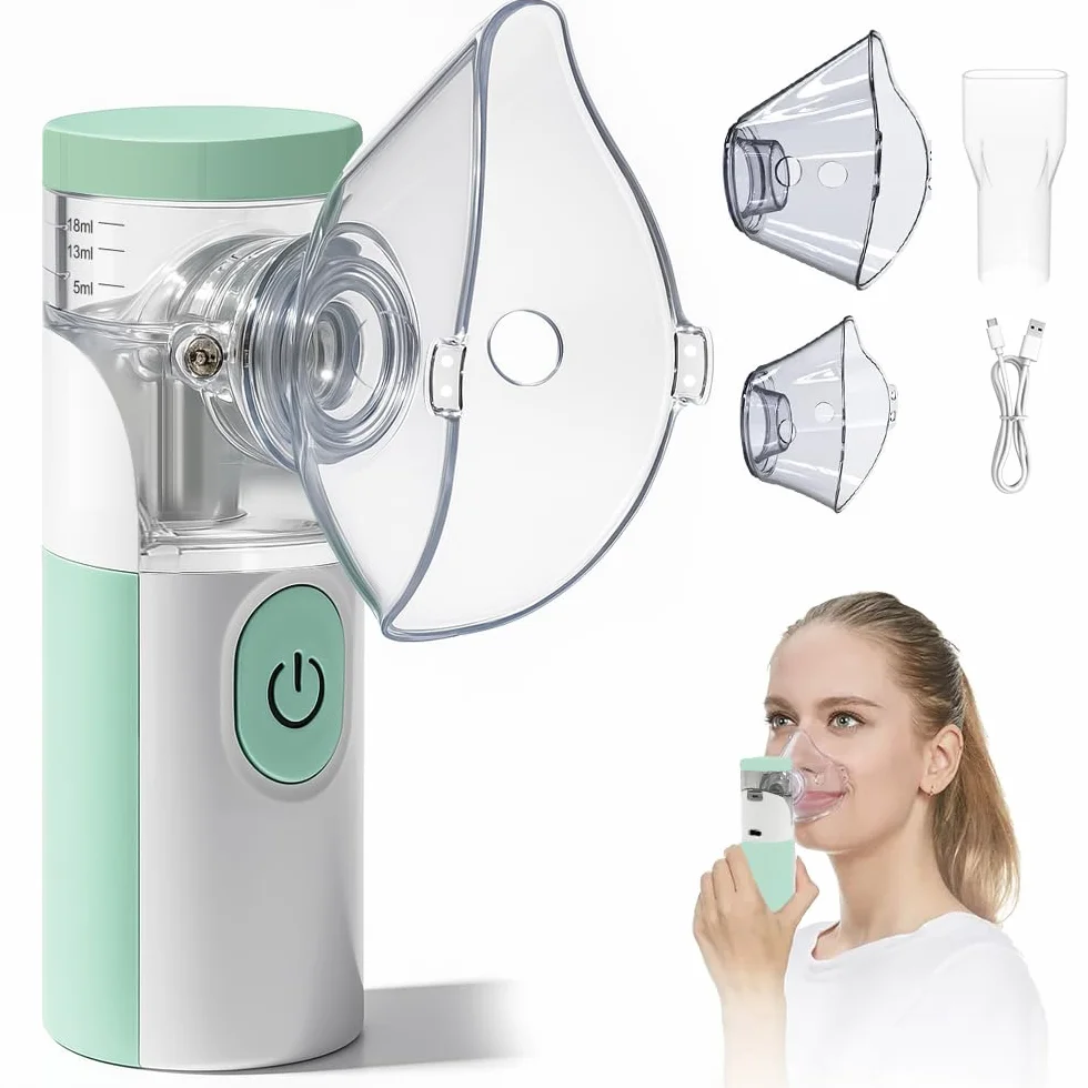 Nebulisateur Inhalateur Pour Enfants, Nebulisateur Portable Rechargeable pour Adultes et Enfants, Inhalateur Silencieux pour Enfants avec 2 Masques et Embout Buccal, pour Usage Domestique et en Voyage