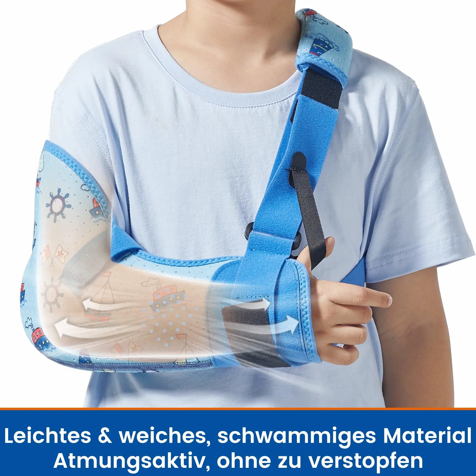 Écharpe de Bras pour Enfants, Médicale Attelle Bras Enfant, écharpe Respirante pour Bras Cassé, Clavicule, Blessure au Coude, épaule, Poignet (Bras Droit,XXS)