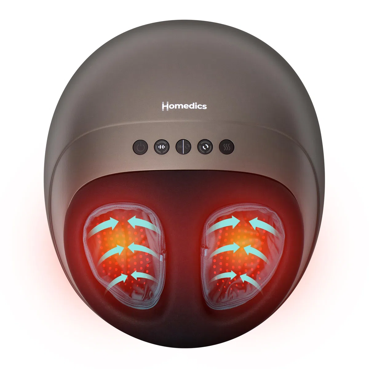 HoMedics Shiatsu Air Pro Shiatsu Appareil de Massage pour les Pieds – Appareil de Massage des Pieds Électrique avec Compression d'Air et Chaleur, Soulagement du Stress - Cadeau pour Femmes et Seniors