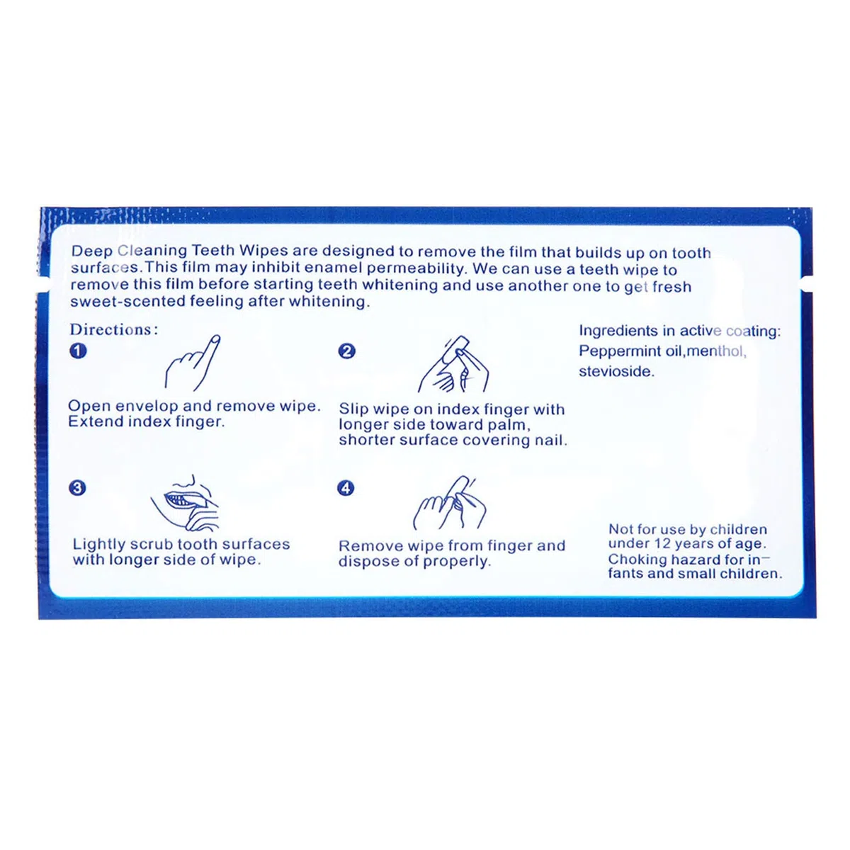 Bande de Blanchiment Dentaire, 50pcs Lingettes Dentaires Propres Essuyer les Dents Outil de Nettoyage pour les Lingettes Dentaires de Nettoyage en Profondeur Oral Essuyer le