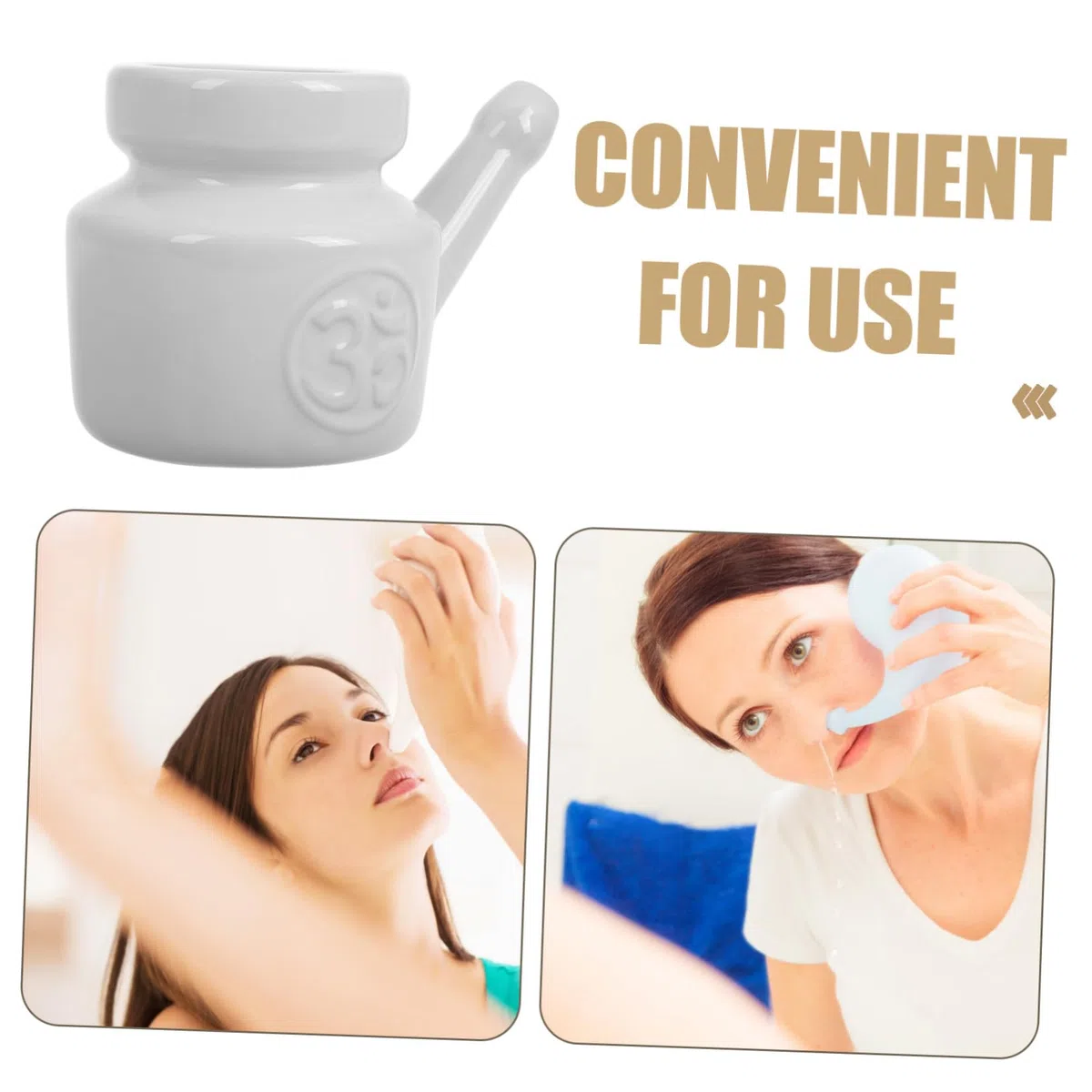 Beaupretty Bouteille de Lavage Nasal Nettoyage Complet 350 Ml en Céramique pour Irrigation Nasale Douce pour Yoga et Périodes de Transition