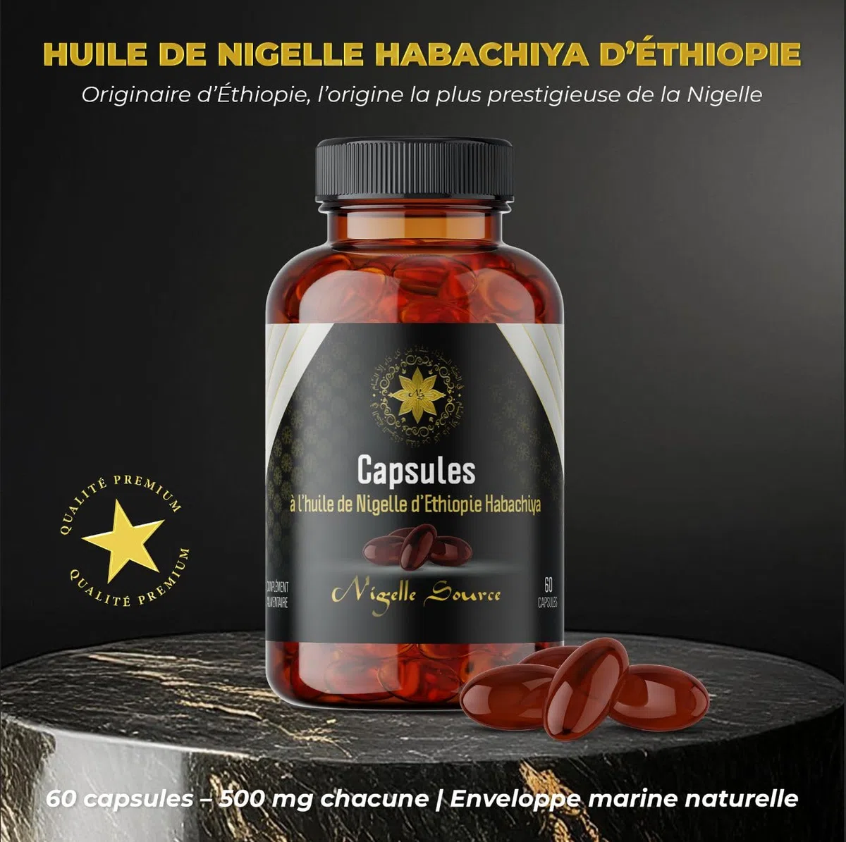 CAPSULES D'HUILE DE NIGELLE D'ETHIOPIE