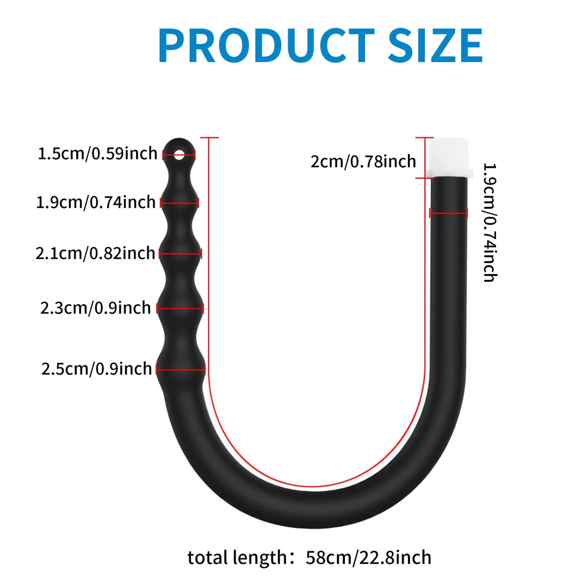 Set de Douche 4 Trous Pulvérisateur Lavement Tuyau Confort Silicone Buse Lavement Accessoire Femme Homme 58cm + 150cm Tuyau (Noir)