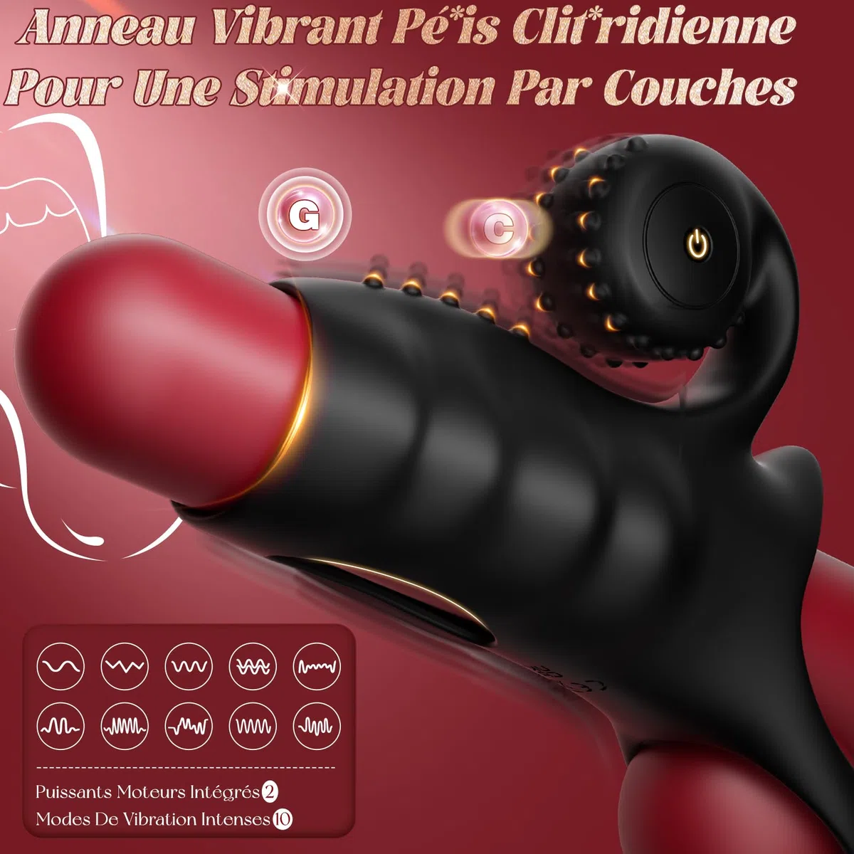 Anneau Vibrant Pénis Clitoridienne Sextoyse Couple Plaisir 4en1 Anneau Penien - Anneau Homme Sextoyse Femme Clitoridienne 9Modes Gaine Penis Agrandir Son Pénis Jouet Sexuelle Adulte Couple Sex Toys
