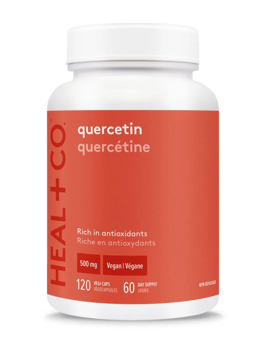 HEAL + CO. Quercétine, Formule Antioxydante Haute Puissance avec 1000 mg par Portion, Soutient l'Immunité Quotidienne, la Protection Cellulaire & la Réponse Inflammatoire – 120 Gélules Vegan