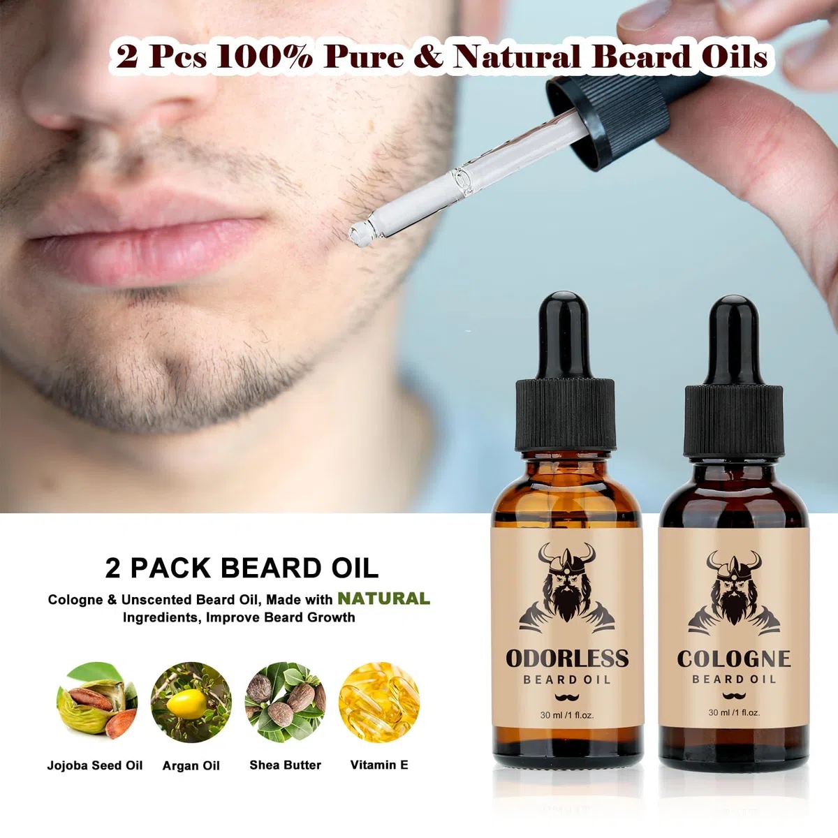 Exreizst Kit Barba per Uomo,Regalo Cura della barba Uomo Completo Professionale per Marito Papà -con2Olio per la crescita della barba, balsamo, pennello, pettine,sapone barba, custodia regalo uomo